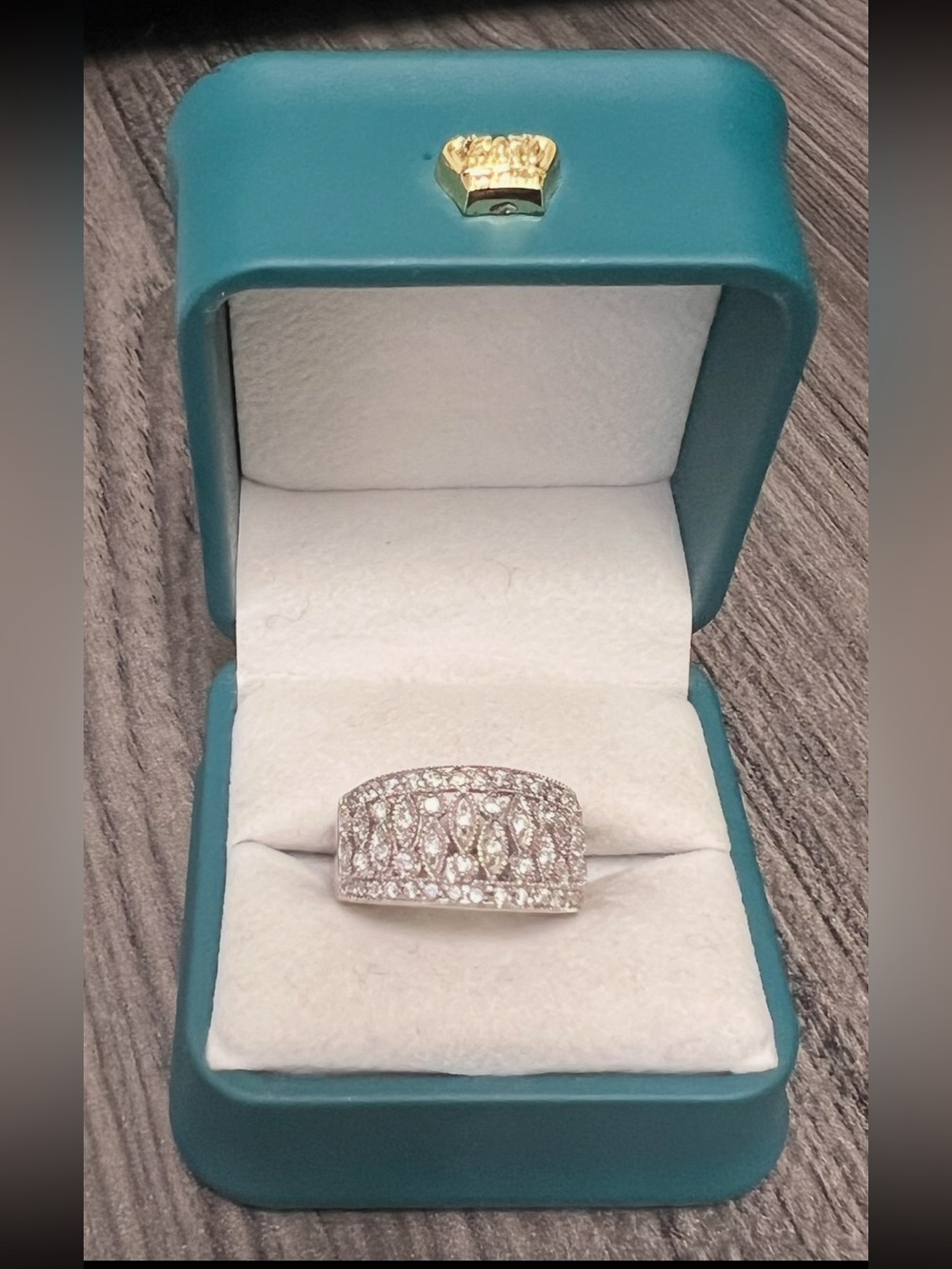 Sterling Silver (S925) Wide Pavé Ring featuring sparkling clear cubic zirconia
